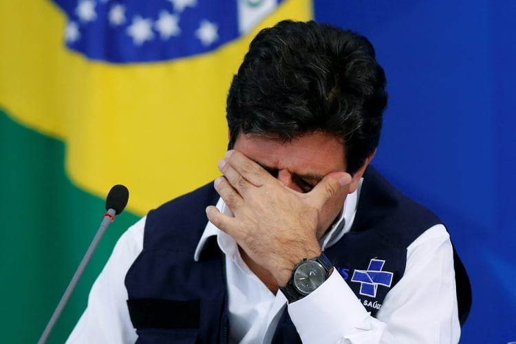 El ministro de Salud brasileño, Luiz Henrique Mandetta, quien mantiene una tensa relación con el presidente Jair Bolsonaro (Reuters)