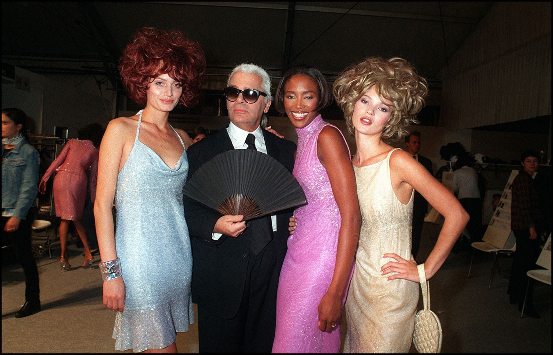 Karl Lagerfield, Naomi Campbell y Kate Moss