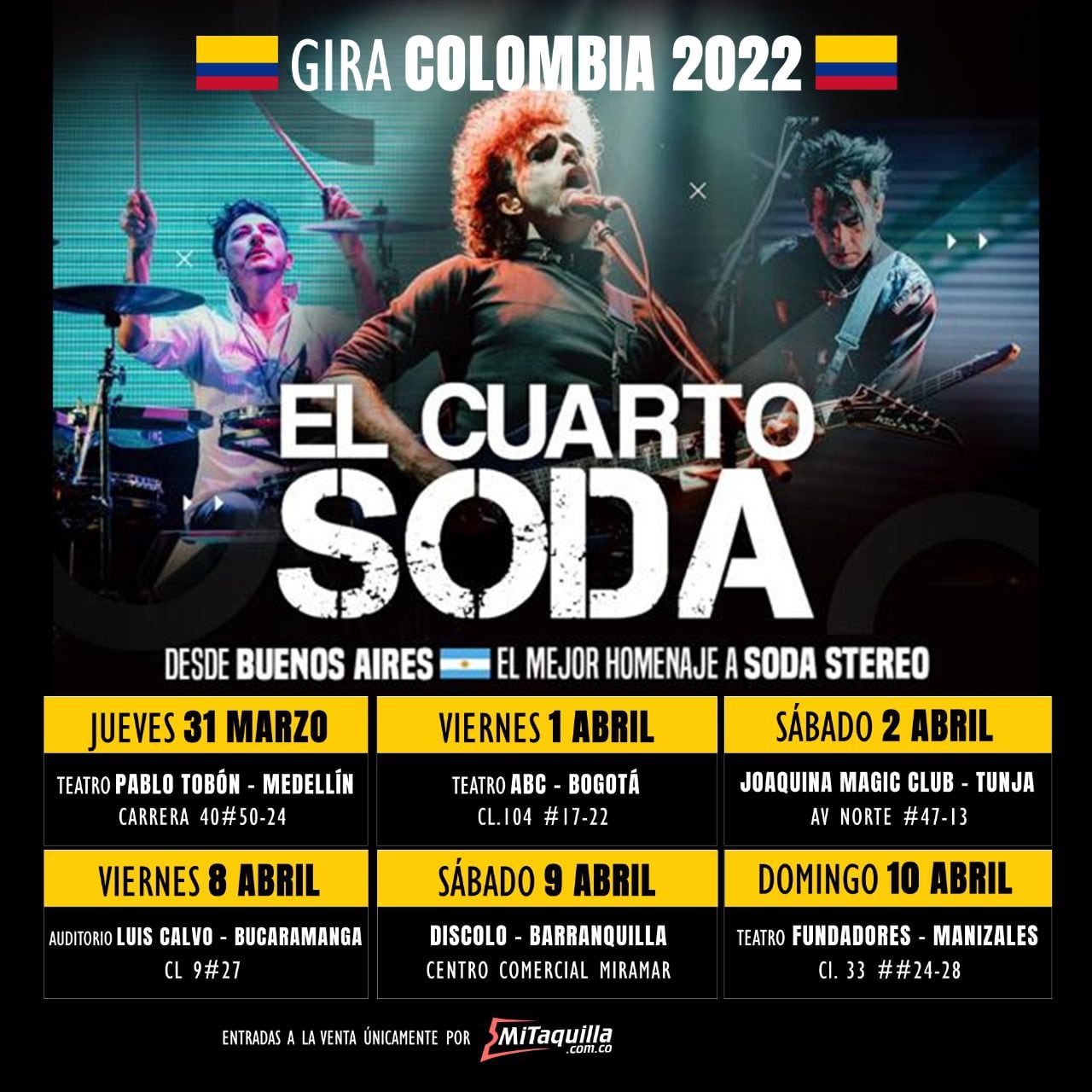 Tour of one of the bands in tribute to Soda Stereo