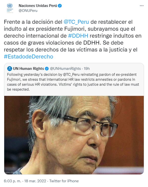 Indulto a Alberto Fujimori