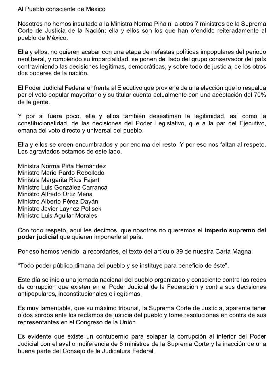 El gobernador de Veracruz emitió una carta en su cuenta de Twitter (Twitter/@CuitláhuacHJ)
