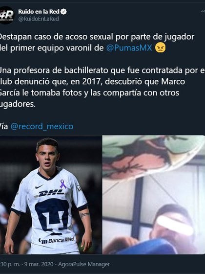 El medio publicó algunas de las fotos inapropiadas donde aparece García (Captura de pantalla: Twitter)