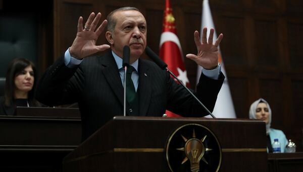 Recep Tayyip Erdogan, en un mensaje al parlamento (Reuters)