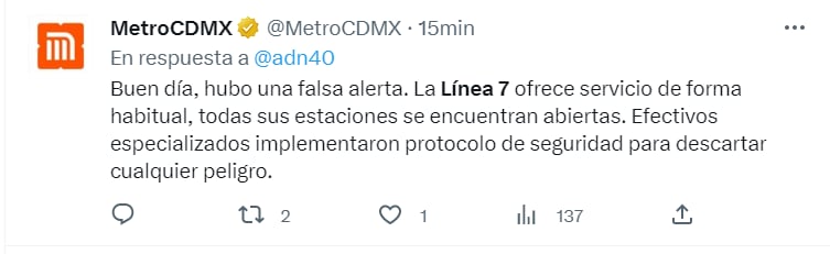 (Twitter @MetroCDMX)