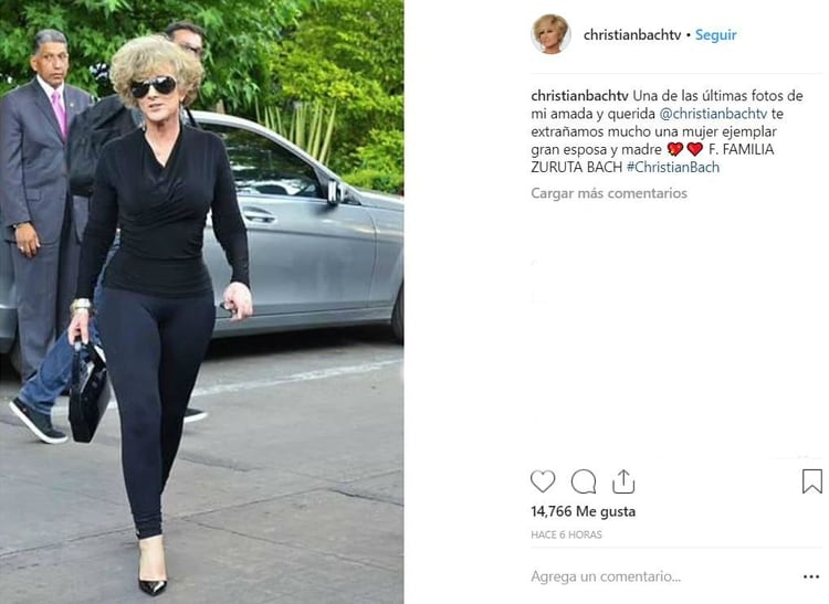 La familia Zurita Bach usÃ³ la cuenta de Instagram de la actriz para dar a conocer esta imagen con un tierno mensaje de despedida (Foto: Instagram)