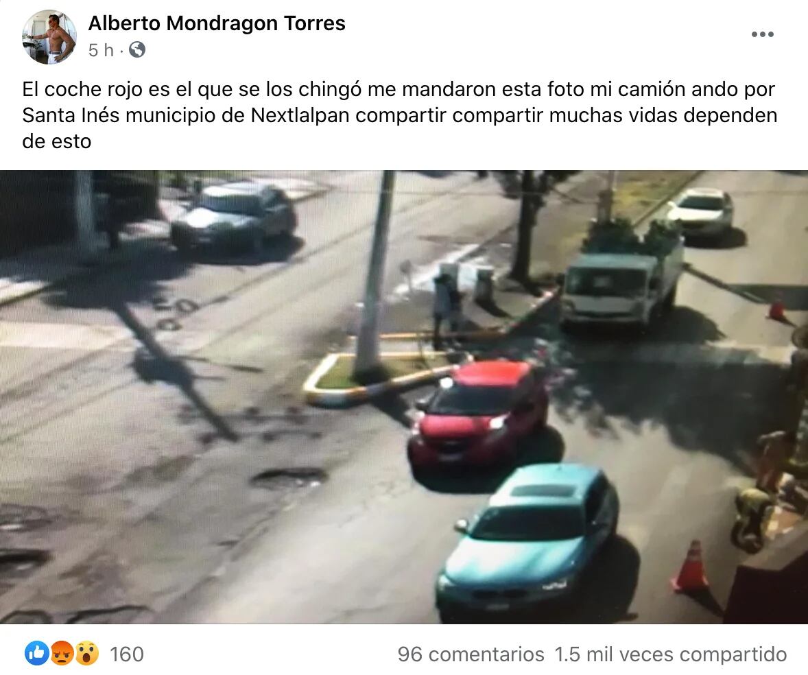 Circulación de los vehículos por las calles del Estado de México (Foto: Facebook@Alberto Mondragon Torres)