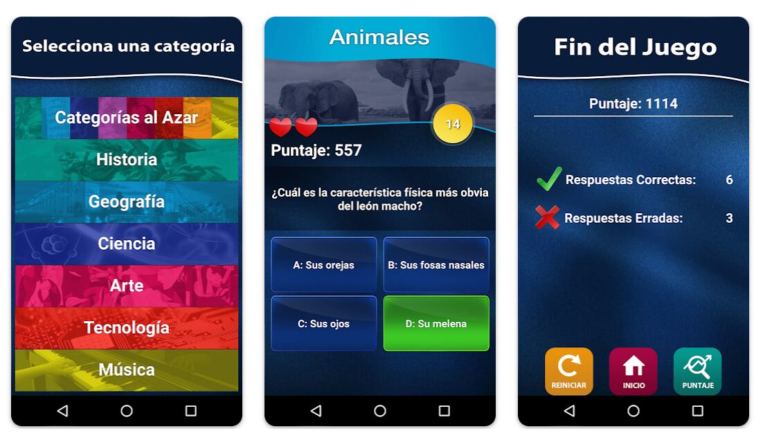 Juegos de preguntas para Android y iPhone. (captura: Google Play Store)