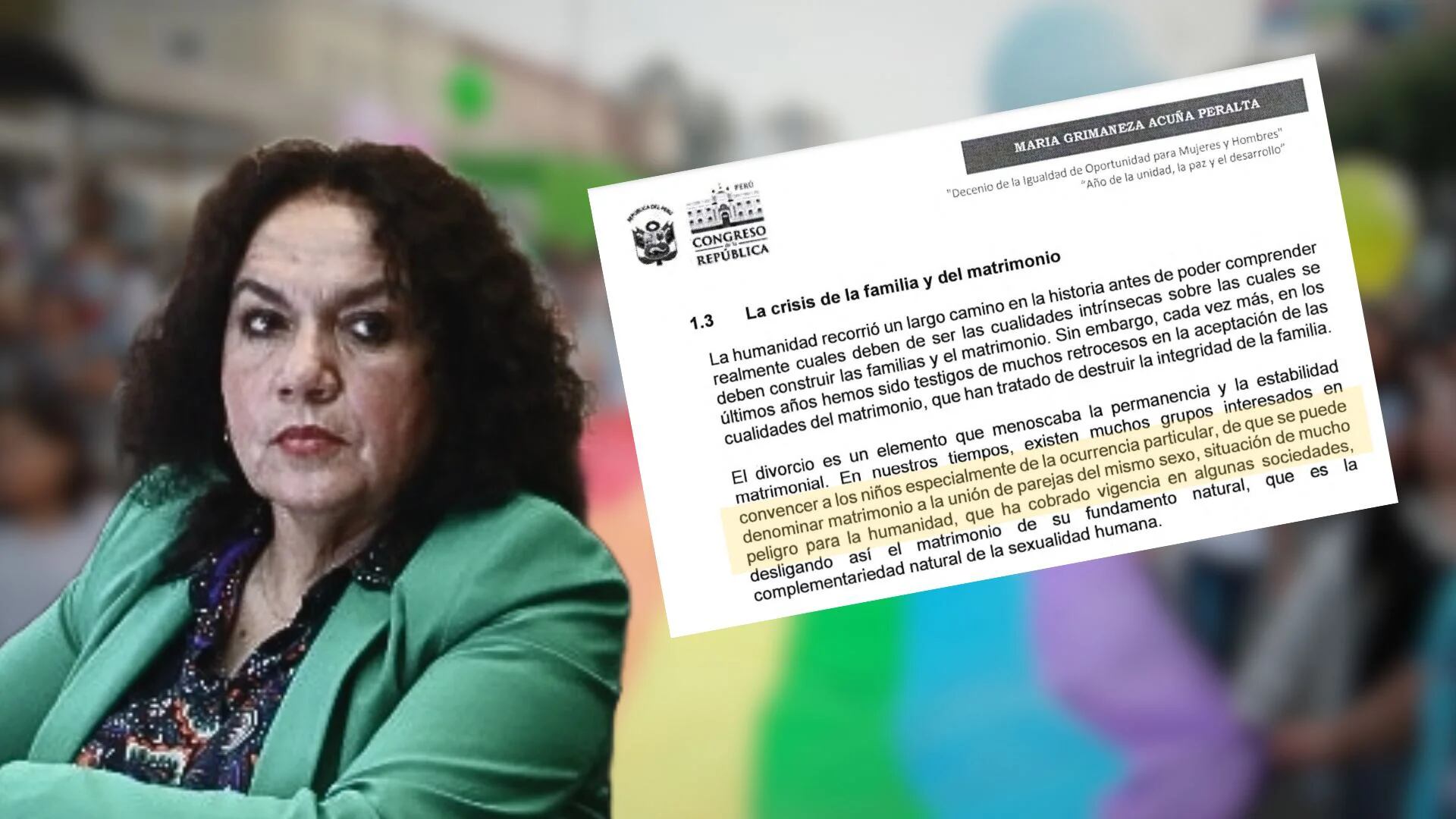 Congresista Acuña y su postura discriminadora sobre el matrimonio LGBTI: es “mucho peligro para la humanidad”
