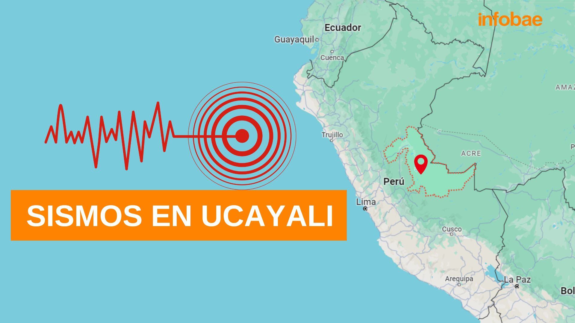 Infografía mapa del Perú, localizando a Ucayali