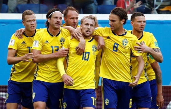 Suecia venció a Suiza en octavos de final (Reuters)