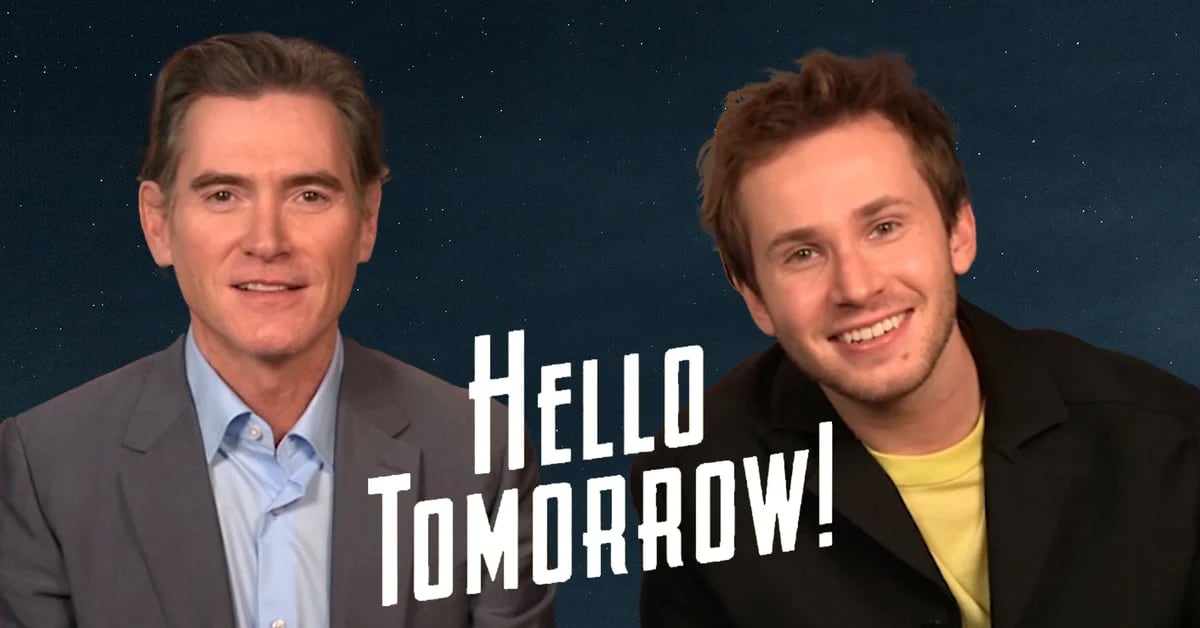 Billy Crudup and Nicholas Podany alone with GlobeLiveMedia for the recent premiere of “Hello Tomorrow!”  on AppleTV+