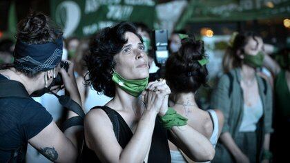 Durante uno de los "pañuelazos" a favor del derecho al aborto legal