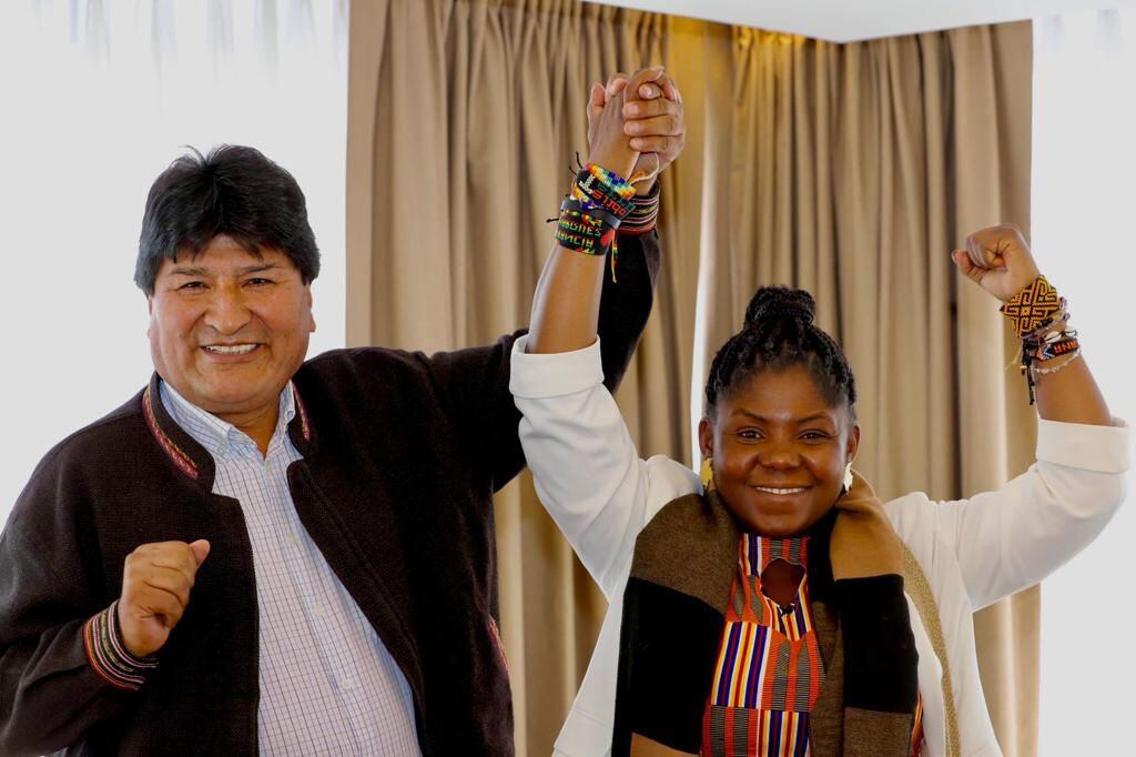 Francia Márquez se reunió con el expresidente Evo Morales y con el actual jefe de Estado, Luis Arce. Fotos: Twitter.