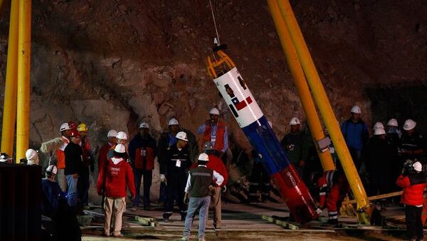 Cápsula con la que rescataron a los mineros chilenos en 2010 (Getty)