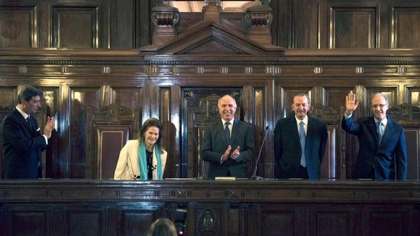 Los 5 integrantes de la Corte: Horacio Rosatti, Elena Higton de Nolasco, Ricardo Lorenzetti, Juan Carlos Maqueda y Carlos Rosenkrantz (Adrián Escandar)