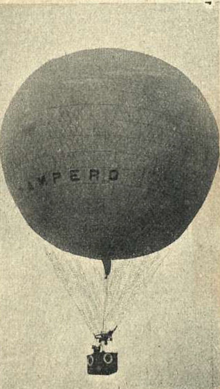 El globo, en pleno vuelo (AGN)