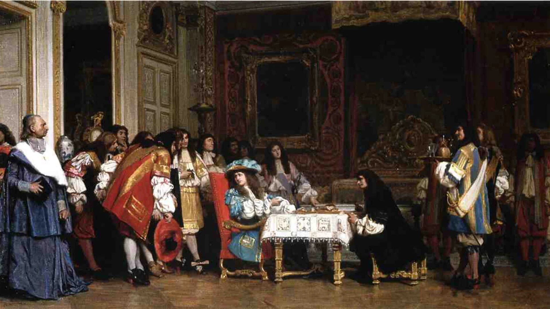 El rey Luis XIV y su corte