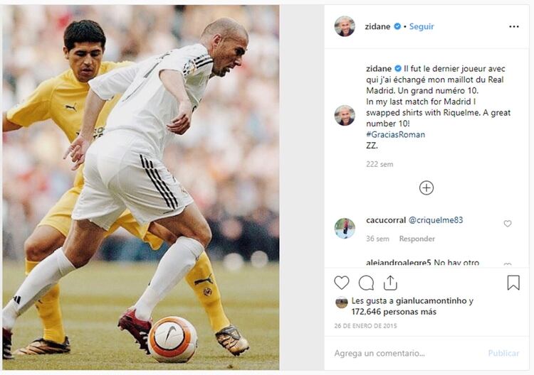 El mensaje en Instagram de Zidane