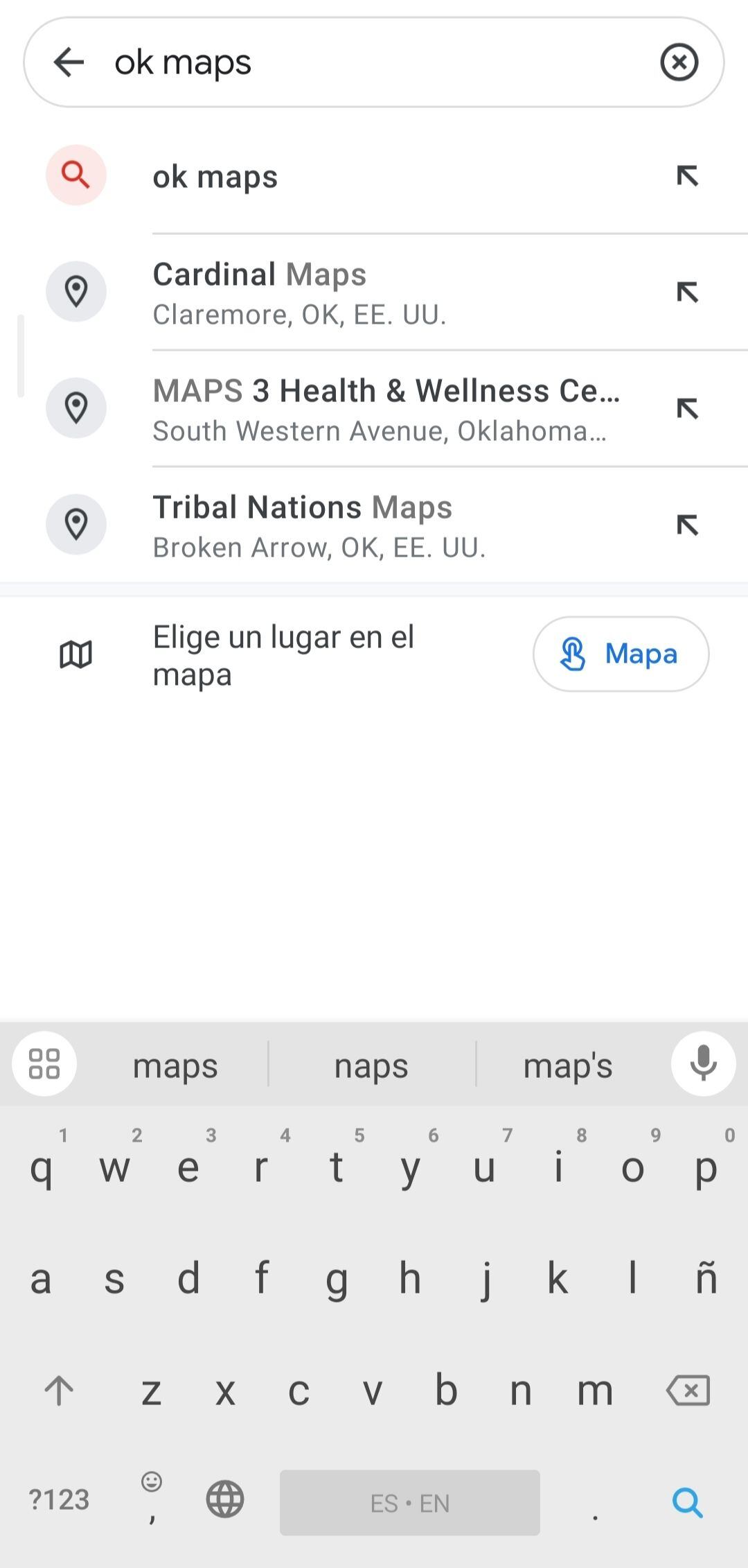 Basta con que el usuario escriba "ok maps" para descargar un pedazo de mapa. (Google Maps)