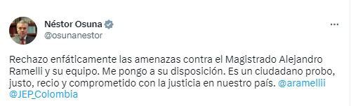 Twitter del ministro de Justicia