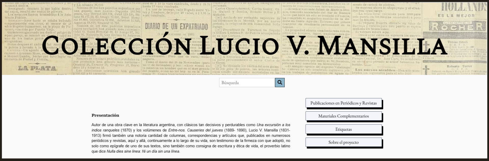 La Colección Lucio V. Mansilla ya puede ser consultado y navegada en internet