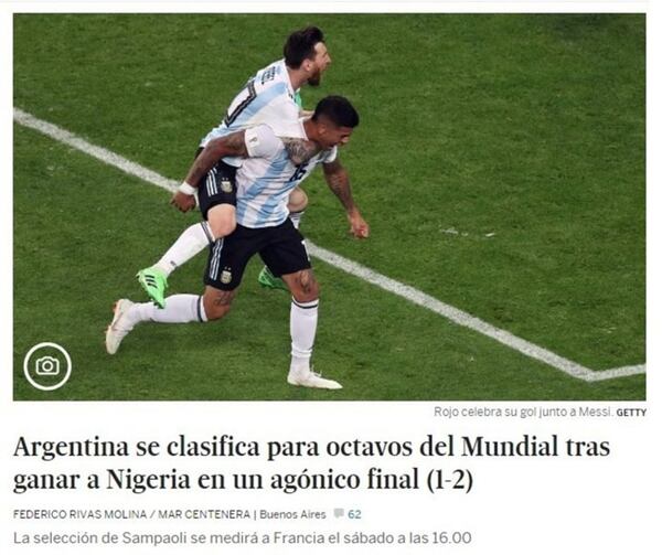 El País de España también mencionó el “agónico final”