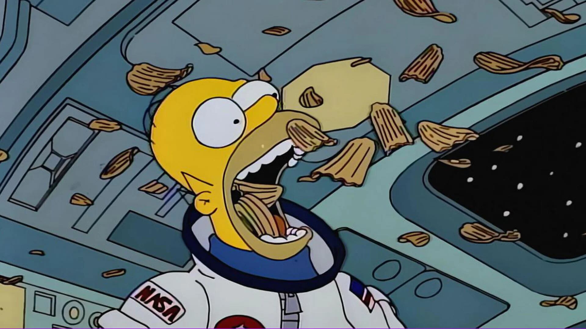 El clásico capítulo en donde Homero Simpson viaja a la NASA y abre un paquete de papas fritas