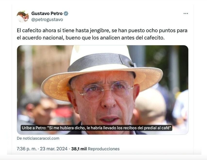 Gustavo Petro y sus pullas a Álvaro Uribe