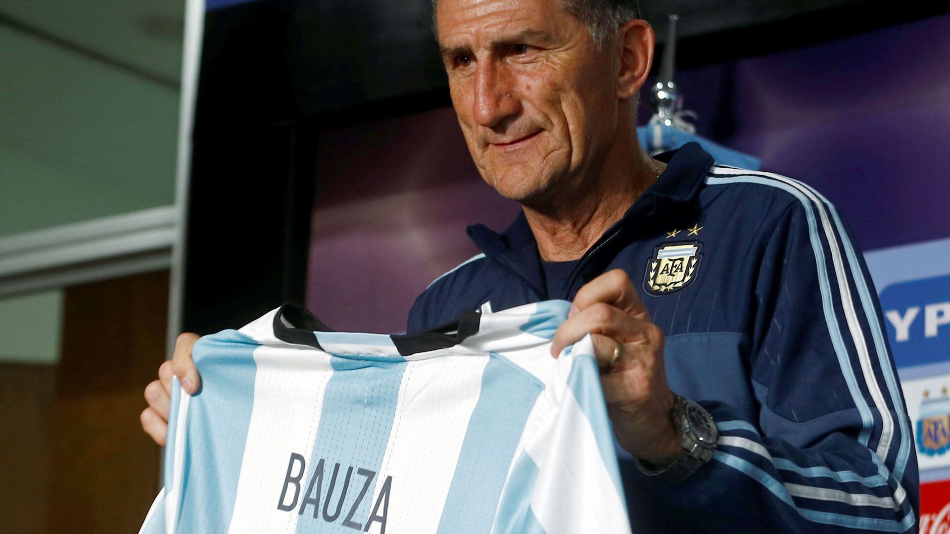 Bauza, durante la presentación como DT en agosto de 2016 (REUTERS/Agustin Marcarian)