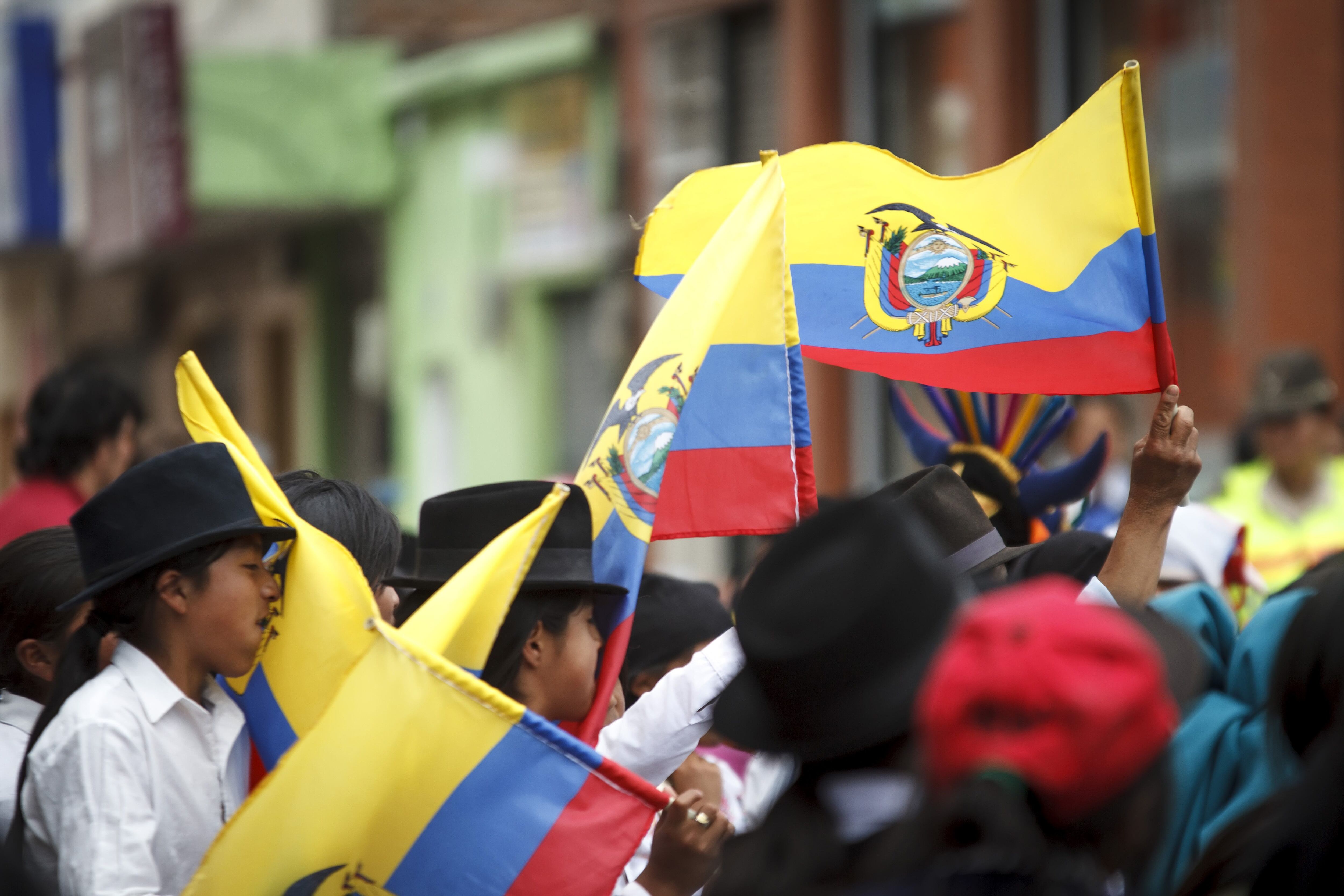 20/06/2014 Imagen de archivo de niños portando la bandera de Ecuador.
POLITICA 
DANIEL ROMERO / ZUMA PRESS / CONTACTOPHOTO
