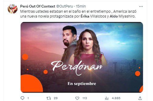 Érika Villalobos y Aldo Miyashiro protagonizarán telenovela. (Twitter)