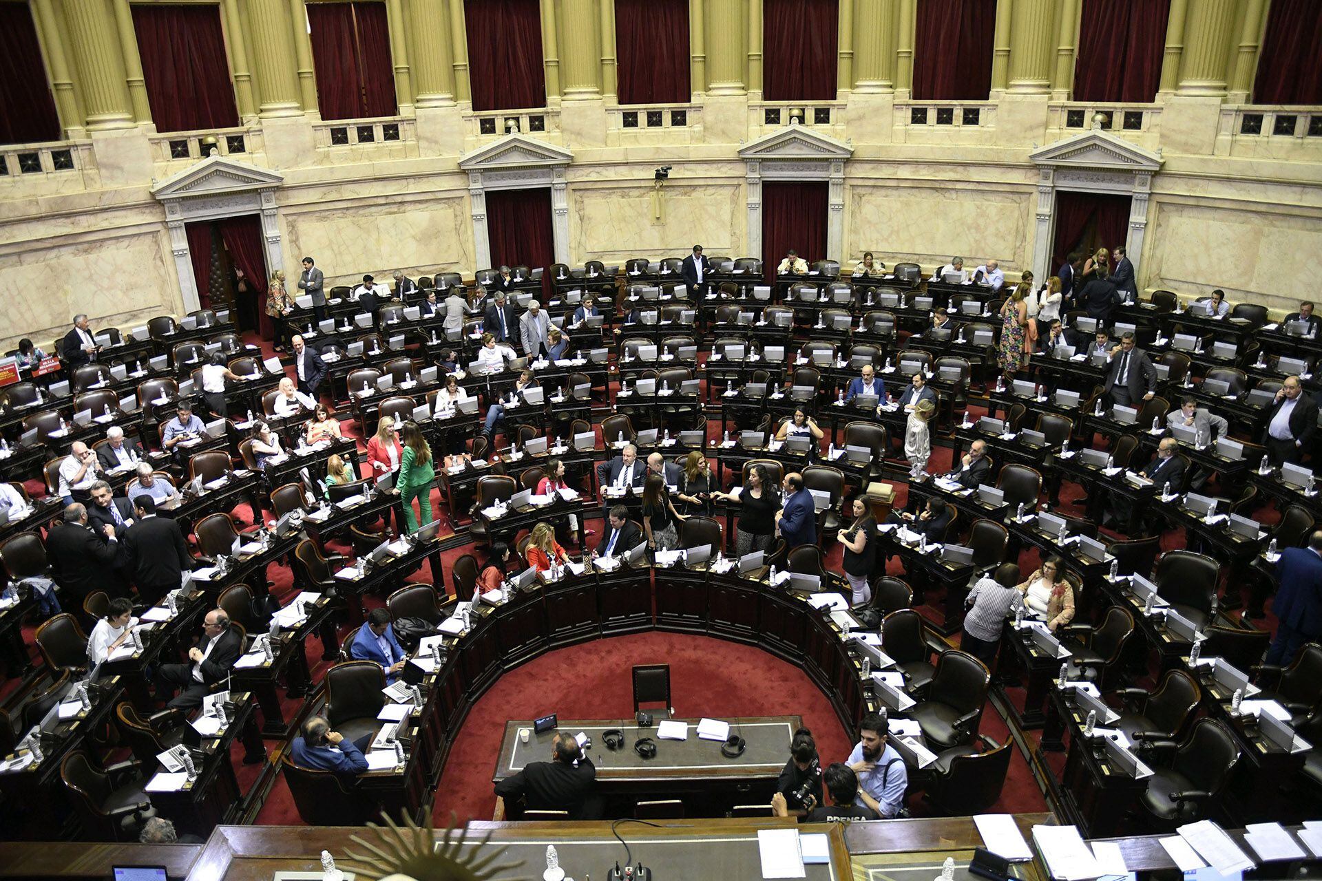 Postal de una sesión en la Cámara de Diputados (Foto: Télam)