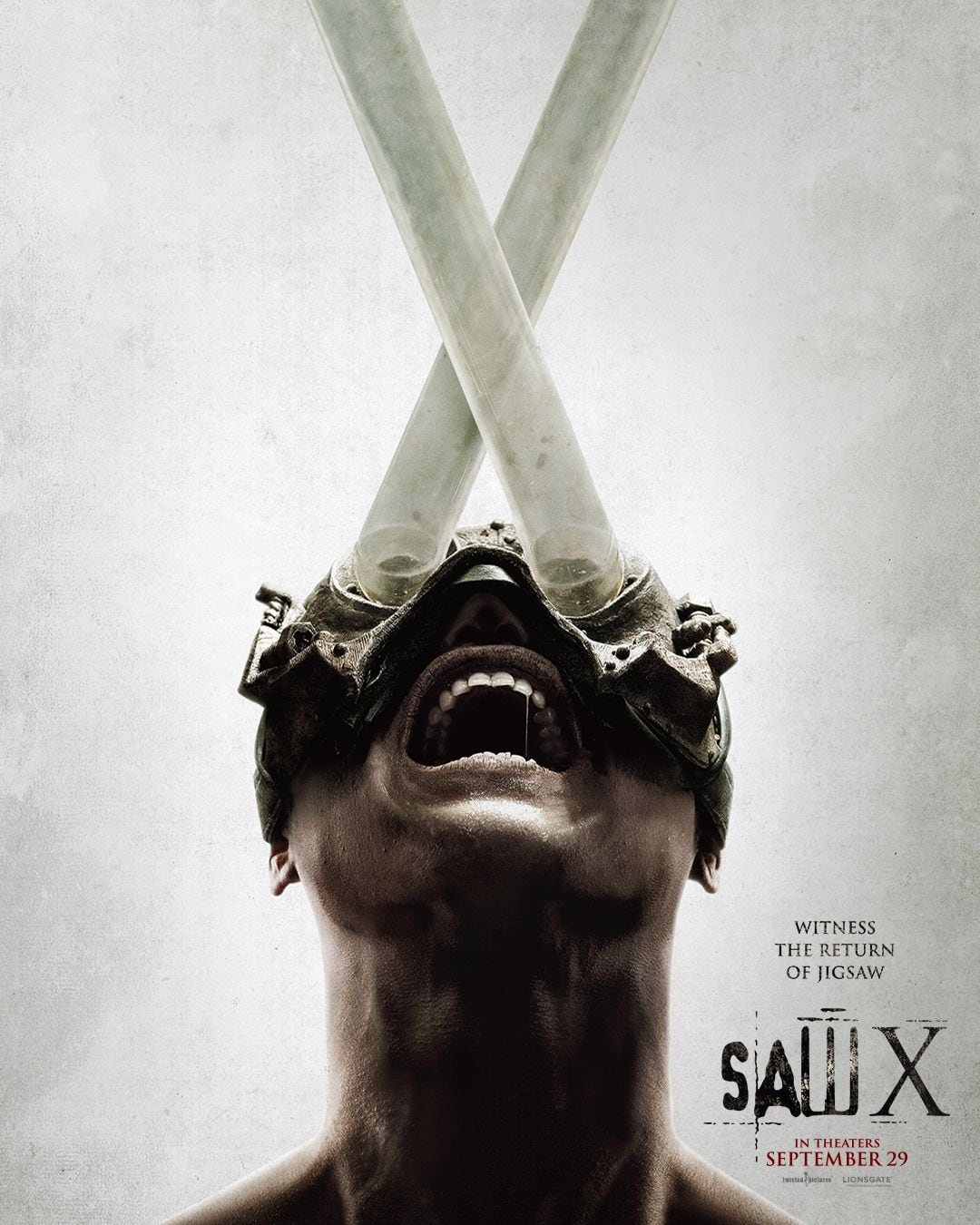 Afiche oficial de "Saw X", película que revive el pasado de Kramer. (Lionsgate)