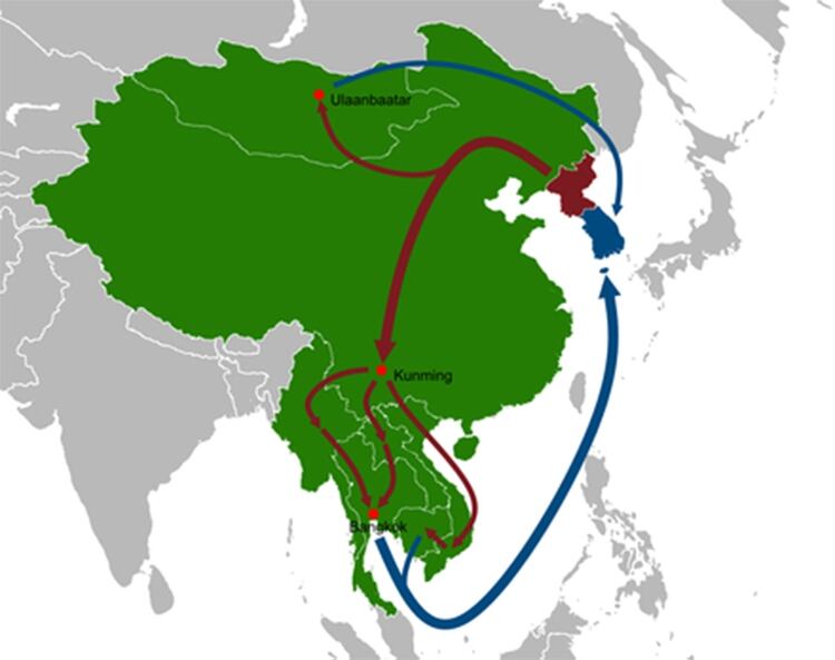 Las rutas más transitadas de los desertores norcoreanos a Corea del Sur