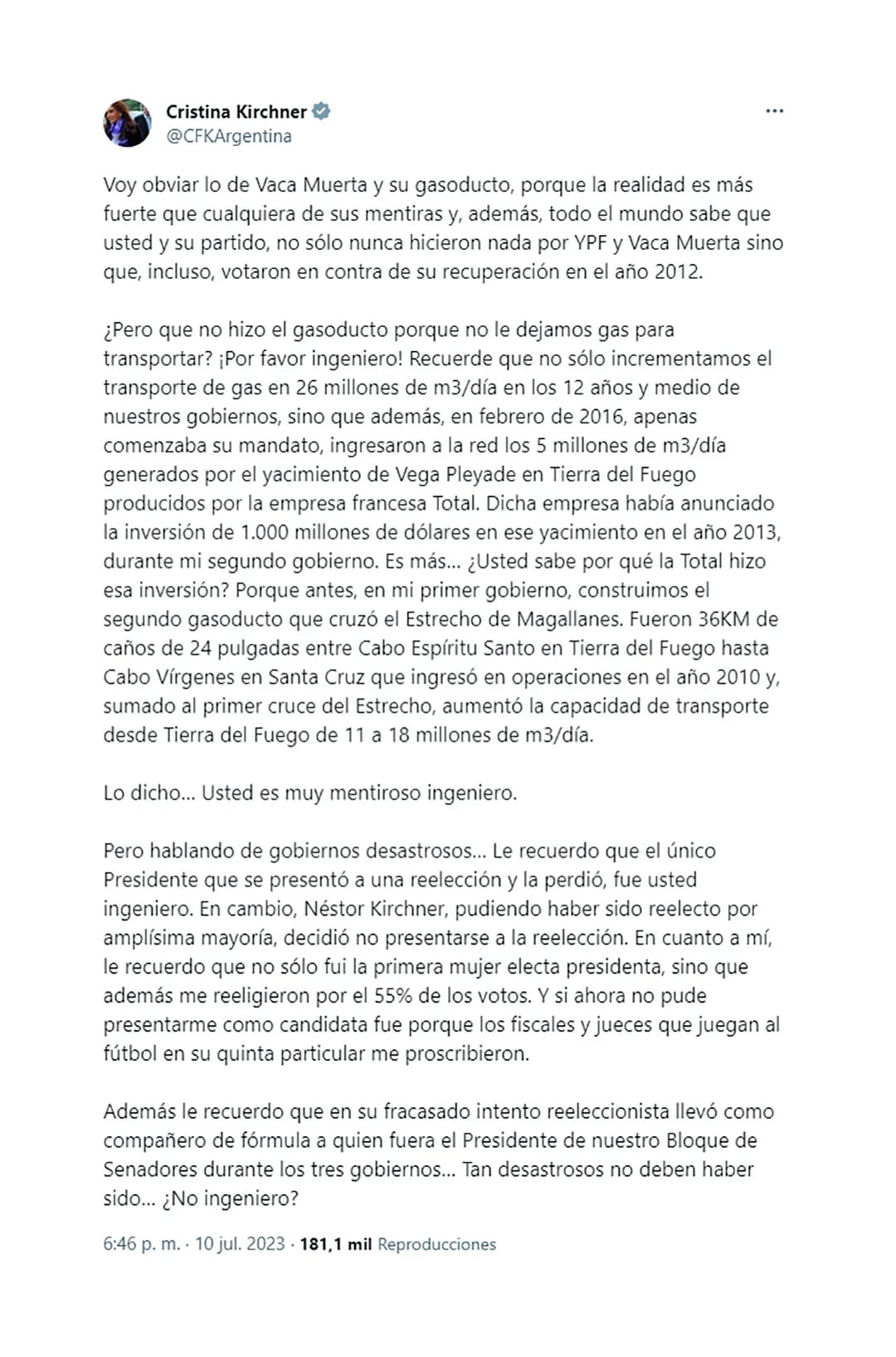 La nueva respuesta de Cristina Kirchner a Mauricio Macri, en el atípico ida y vuelta entre los ex presidentes