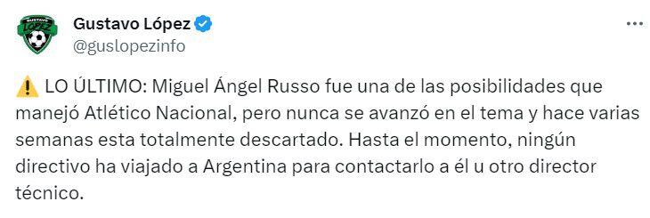 Miguel Ángel Russo y Atlético Nacional