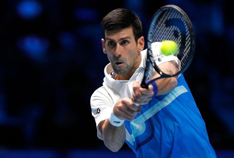 IMAGEN DE ARCHIVO. El serbio Novak Djokovic durante un partido de semifinal del ATP Finals ante el alemán Alexander Zverev, en  Pala Alpitour, Turín, Italia - Noviembre 20, 2021  REUTERS/Guglielmo Mangiapane