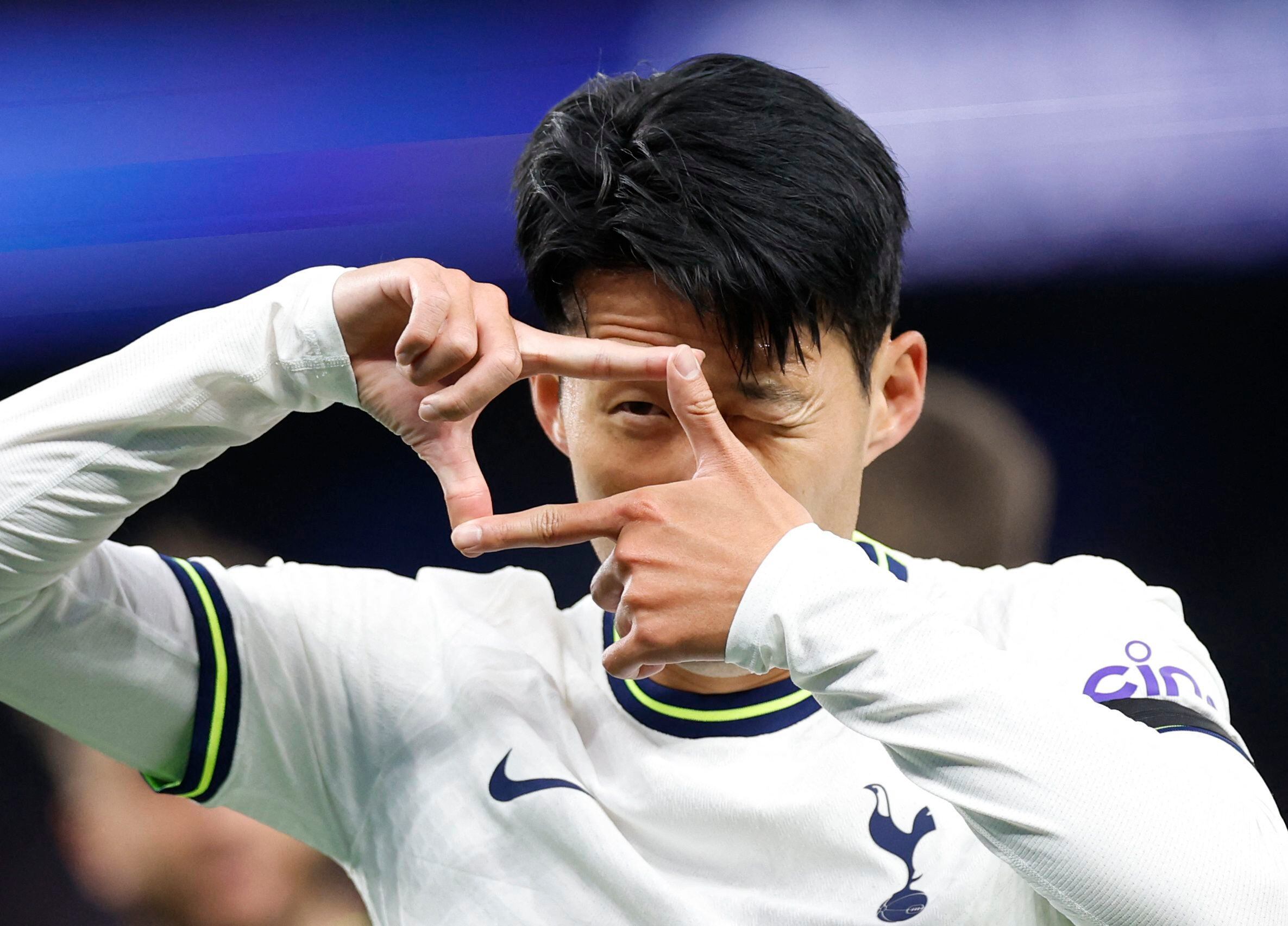 Heung Min Son, figura del partido entre Tottenham y Leicester. Foto: Reuters/Peter Cziborra