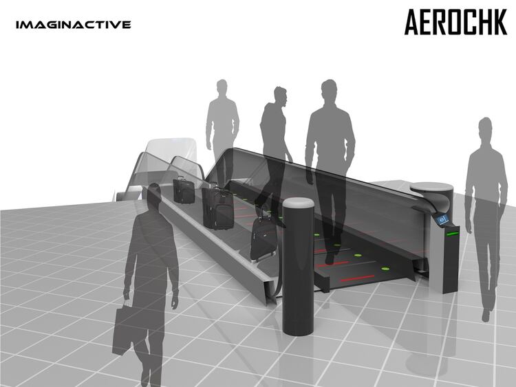 “The Aerochk” ofrece una nueva manera de realizar el check-in en los aeropuertos, pasar los filtros de seguridad y proceder por la zona de inmigración y aduanas que apenas le tome al viajero sesenta segundos en total (Foto: Cortesía de Imaginactive)