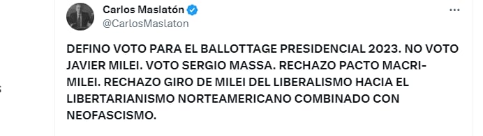El tuit de Maslatón con el que confirmó a quién votará
