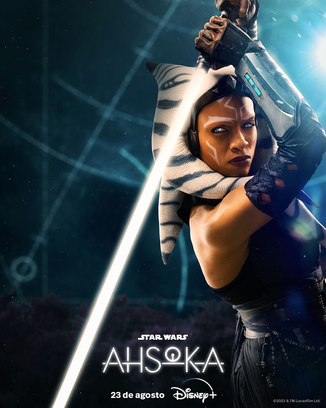 Rosario Dawson protagoniza una de las series más esperadas del univeros de Star Wars: "Ahsoka". (Disney+)