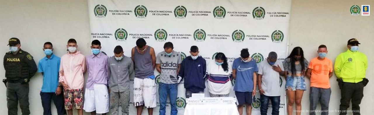 Nueve de los capturados serían reincidentes en el delito de tráfico de estupefacientes. Foto: Fiscalía.