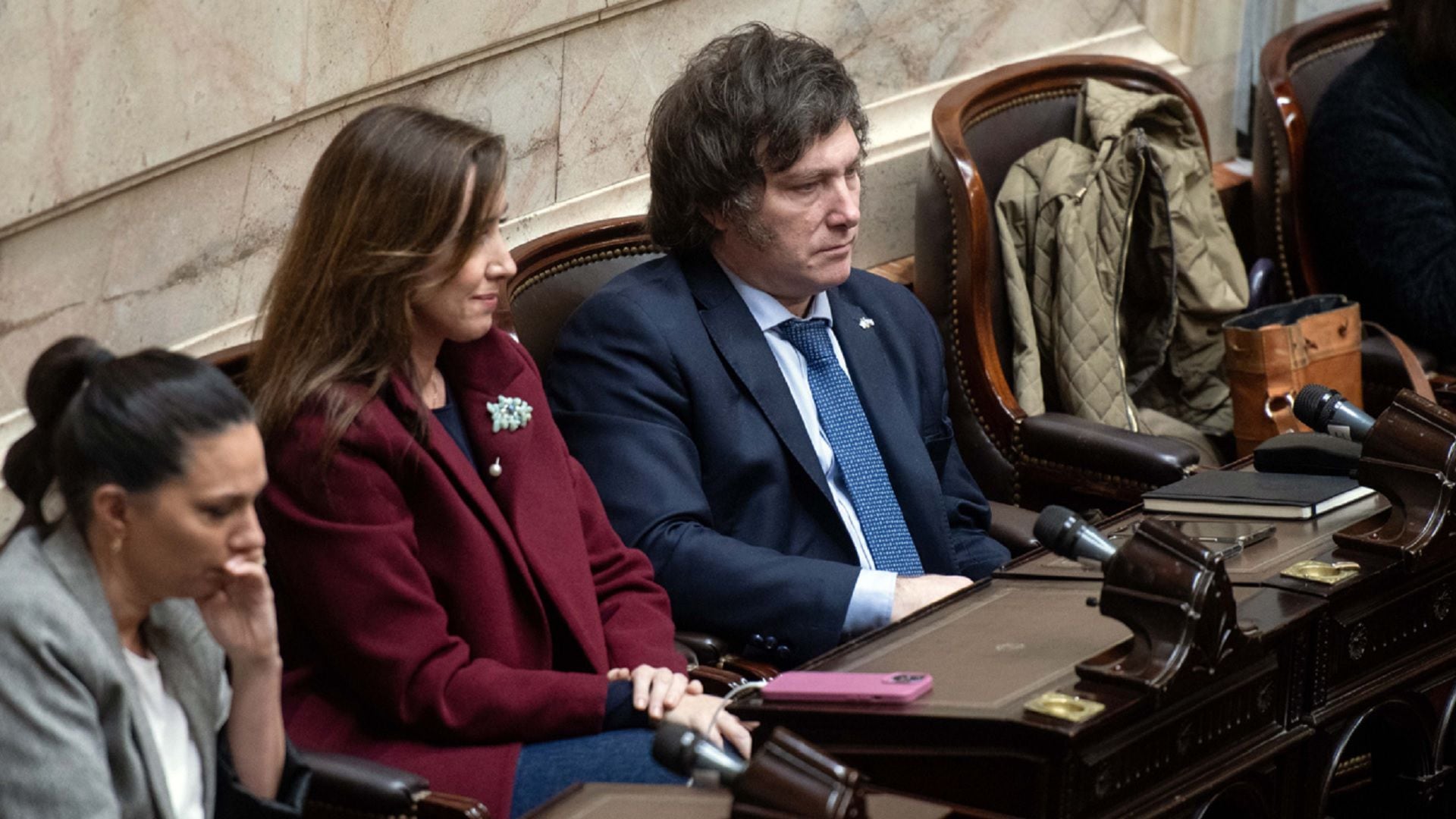 Javier Milei y Victoria Villarruel en la Cámara de Diputados