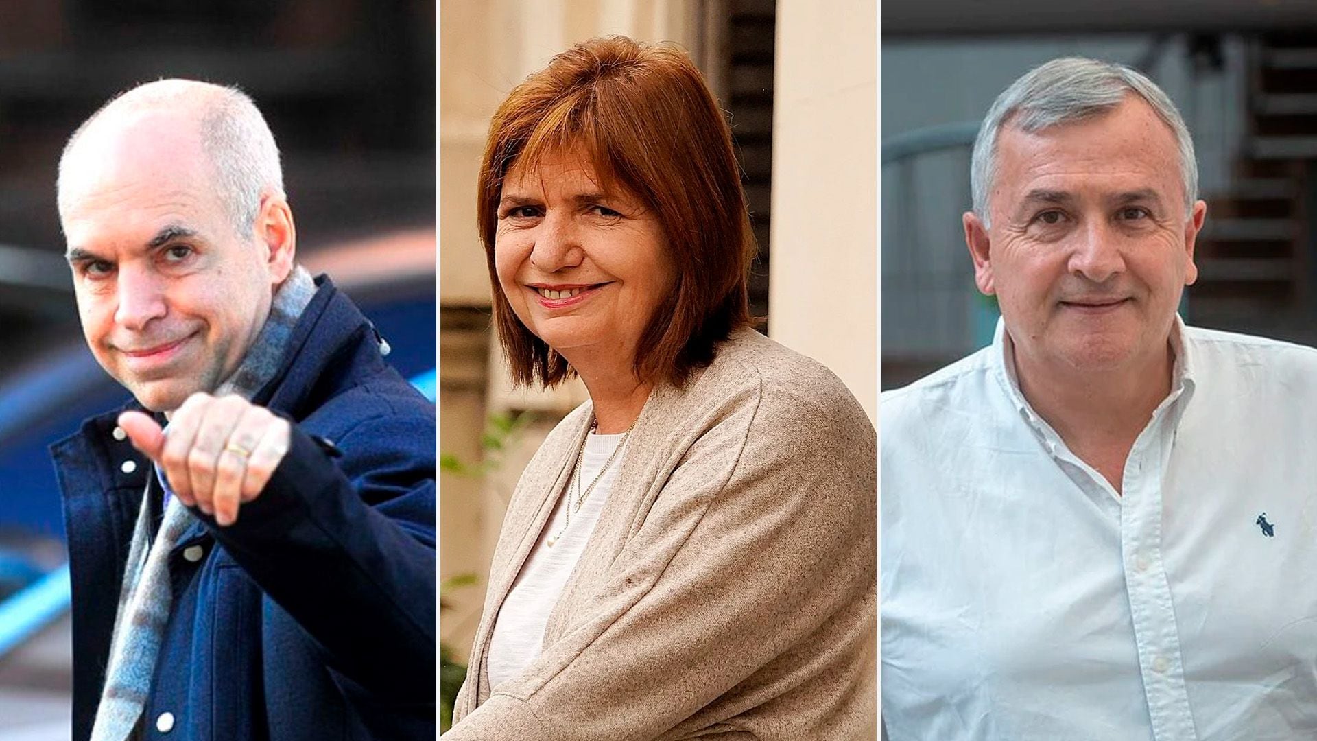 Horacio Rodríguez Larreta, Patricia Bullrich y Gerardo Morales.