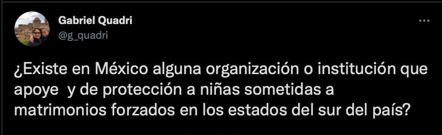 Gabriel Quadri se lanzó contra los matrimonios forzados (Foto: Twitter/@g_quadri)