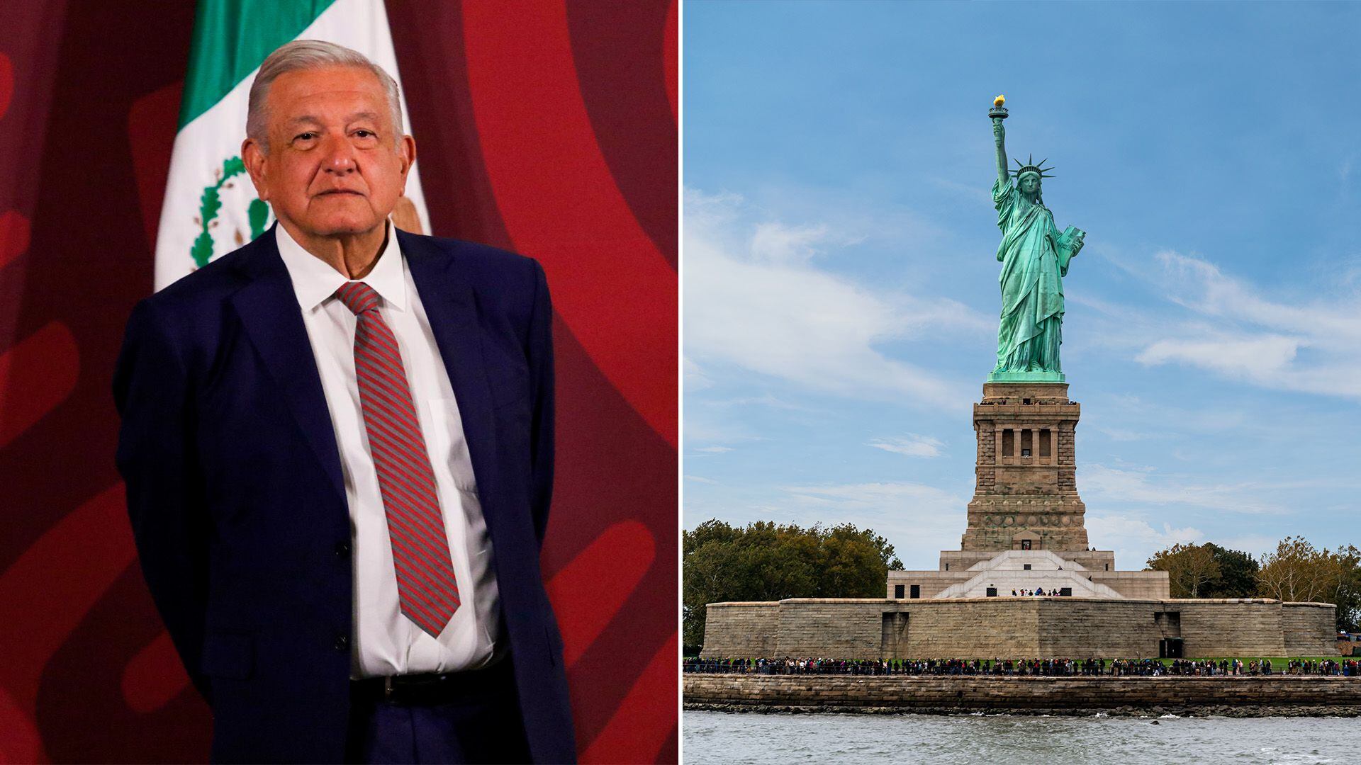 AMLO / Estatua de la libertad