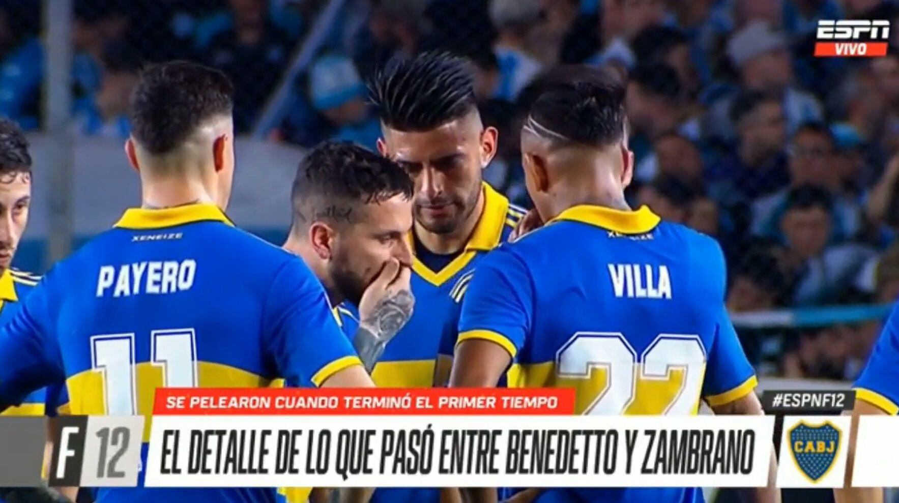 Recriminación de Darío Benedetto a Carlos Zambrano y demás compañeros de Boca Juniors. (ESPN)