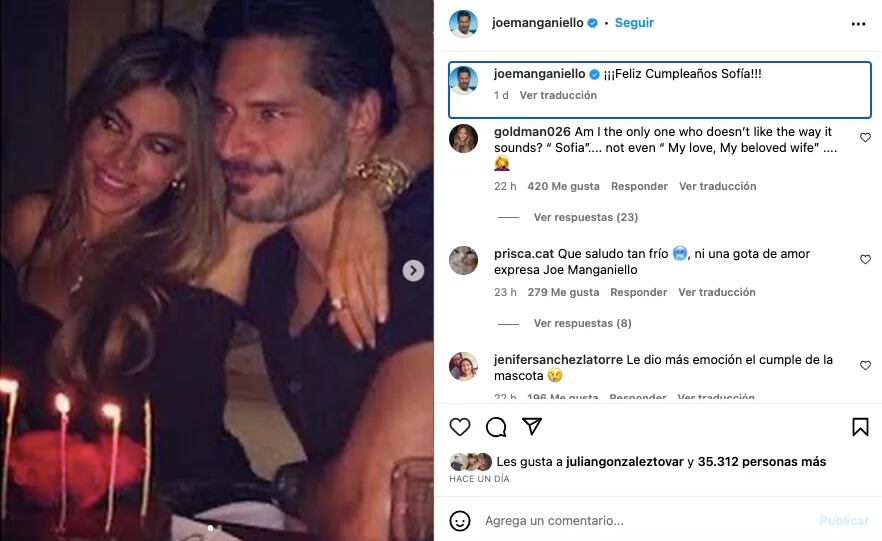 Joe Manganiello habría dejado frío mensaje a Sofía Vergara por su cumpleaños y rumores de una separación salen a la luz. @joemanganiello/Instagram