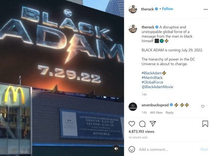 Se espera que el rodaje de 'Black Adam' inicié este año en abril en Atlanta, Georgia. (Instagram: @therock)