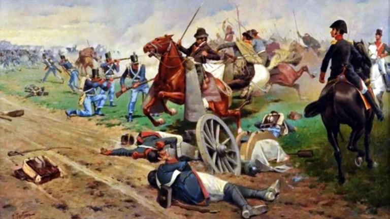 La batalla se desarrolló muy cerca de San Miguel de Tucumán. Pintura de Francisco Fortuny 